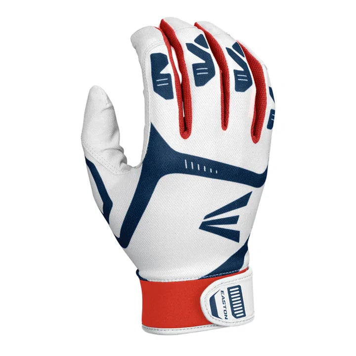 Easton Game Time Batting Gloves - White/Navy - Youth Medium
