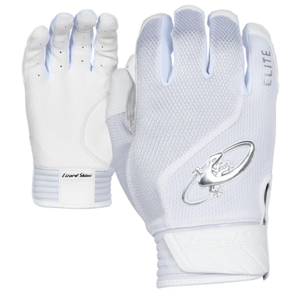 Lizard Skin Komodo ELITE V2 Batting Gloves - White - Medium