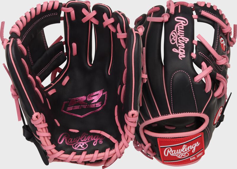 Rawlings R9 Baseball 11.5" Glove - RHT - Black/Pink