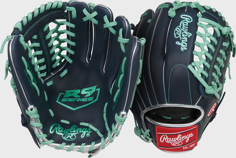 Rawlings R9 Baseball 11.75" Glove - RHT - Navy/Mint