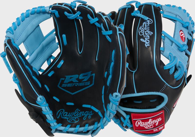 Rawlings R9 Baseball 11.5" Glove - RHT - Black/Blue