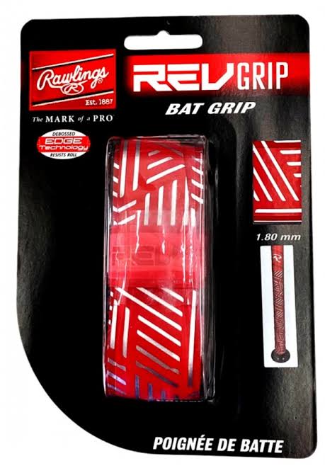 Rawlings RevGrip Bat Grip Red/Silver - 1.8mm