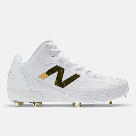 New Balance FuelCell Ohtani 1  Metal Cleats - White/Gold - D Fit