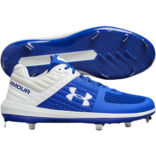 Under Armour Mens Yard Low - Metal Cleats - Royal White
