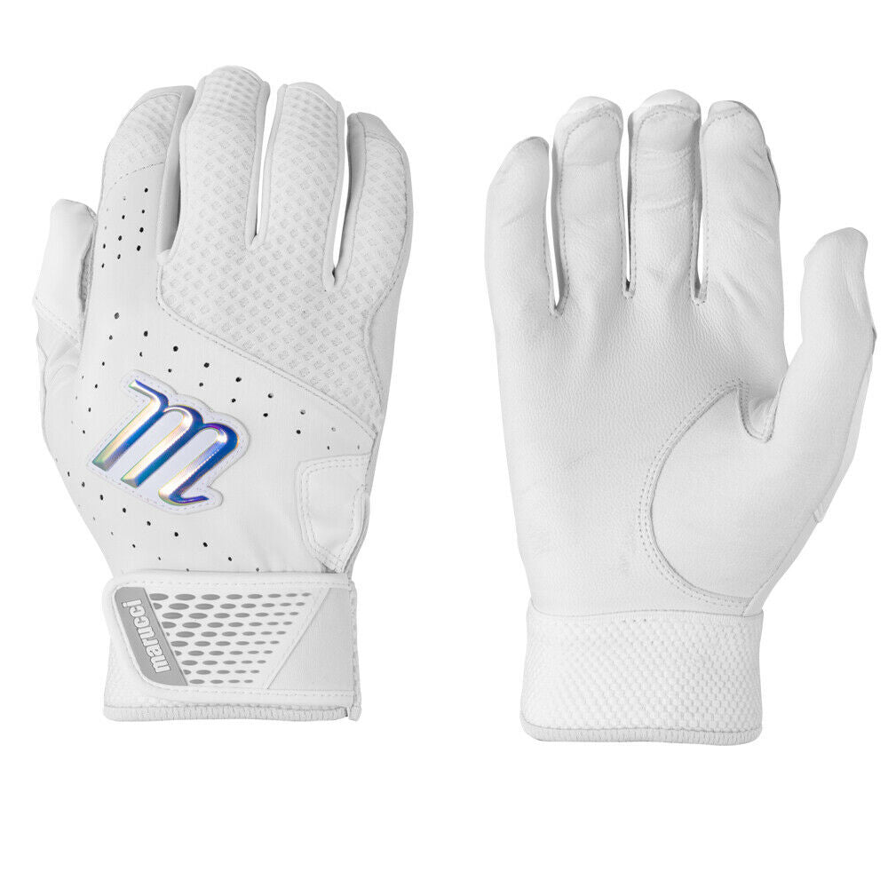 Marucci Crest Batting Gloves - Youth Large - White